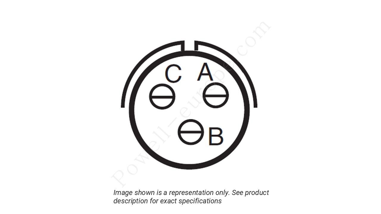 Image showing the insert arrangement and polarization of the Amphenol D38999/24TA98PA