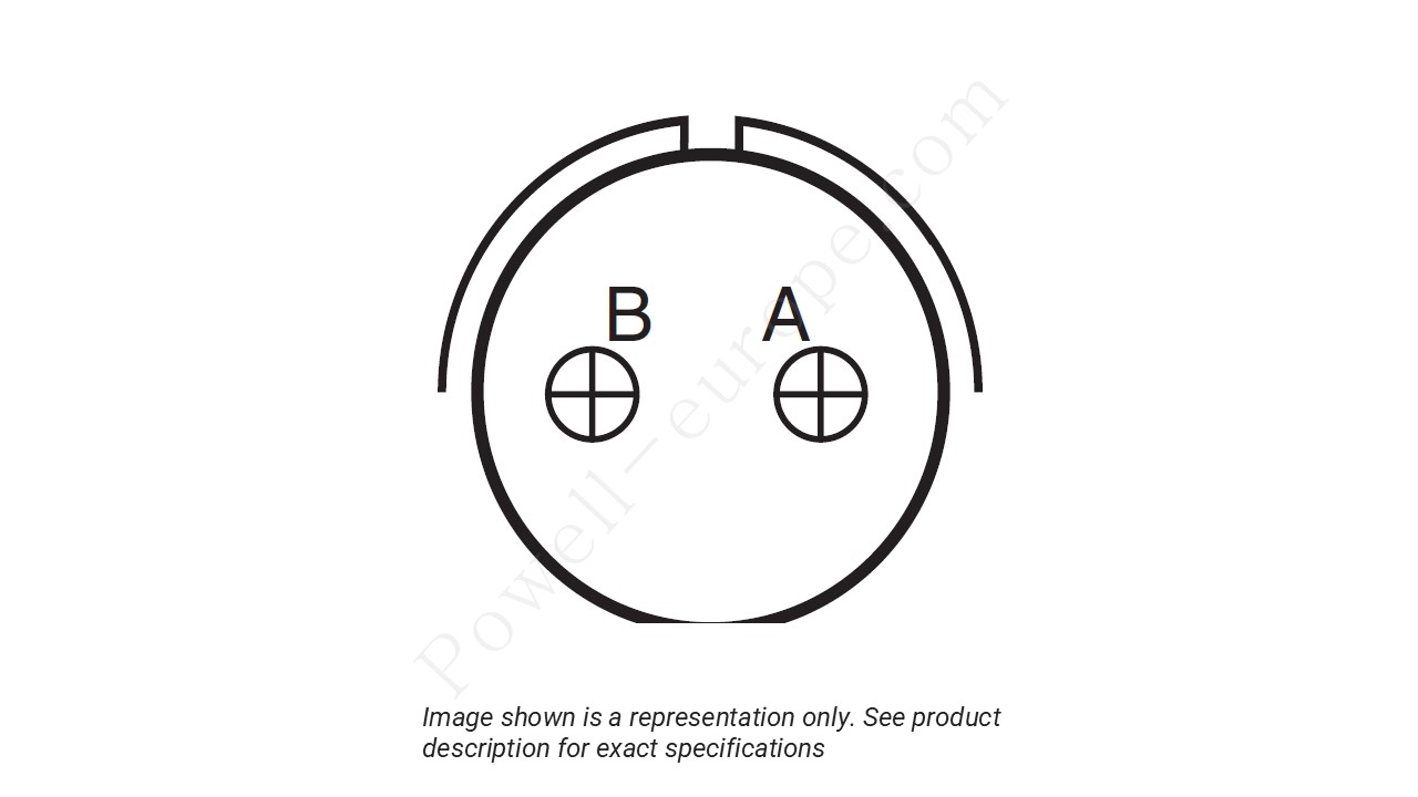 Image showing the insert arrangement and polarization of the Amphenol D38999/24TB2PN