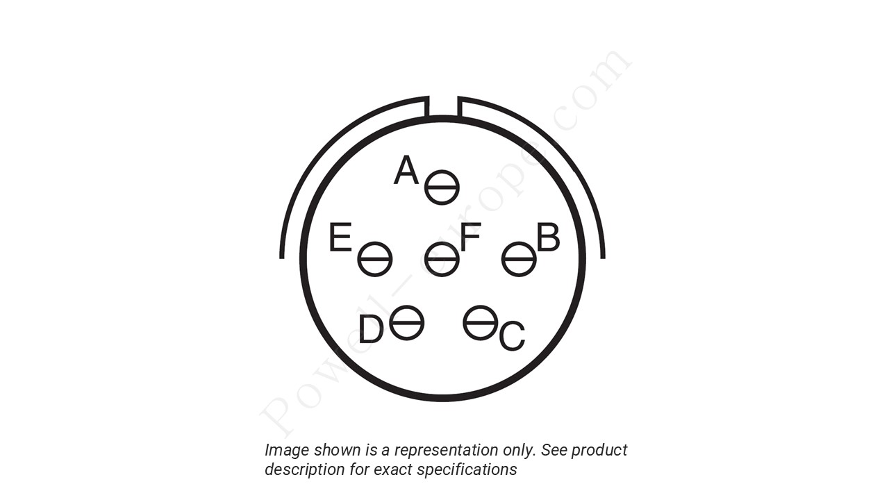 Image showing the insert arrangement and polarization of the Amphenol D38999/20TB98PN