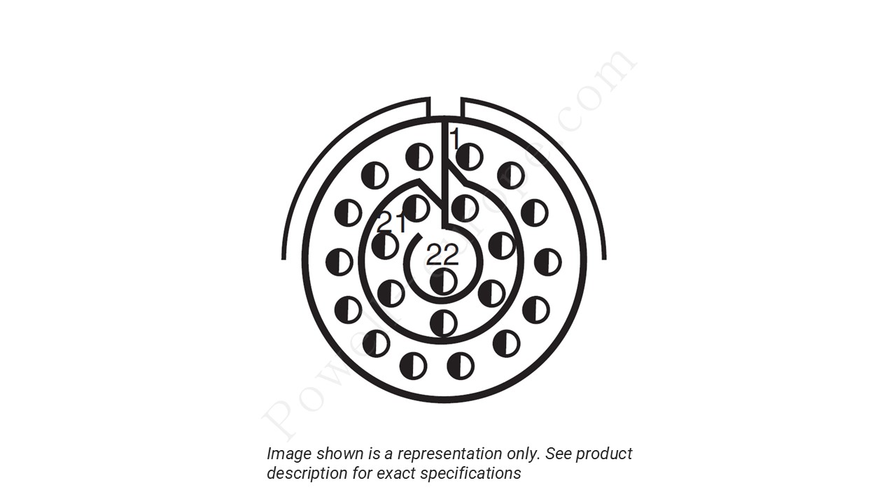 Image showing the insert arrangement and polarization of the Amphenol D38999/20TC35PA