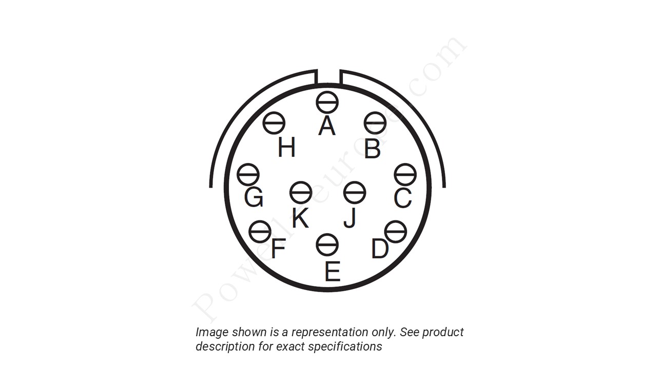 Image showing the insert arrangement and polarization of the Amphenol D38999/20TC98PN