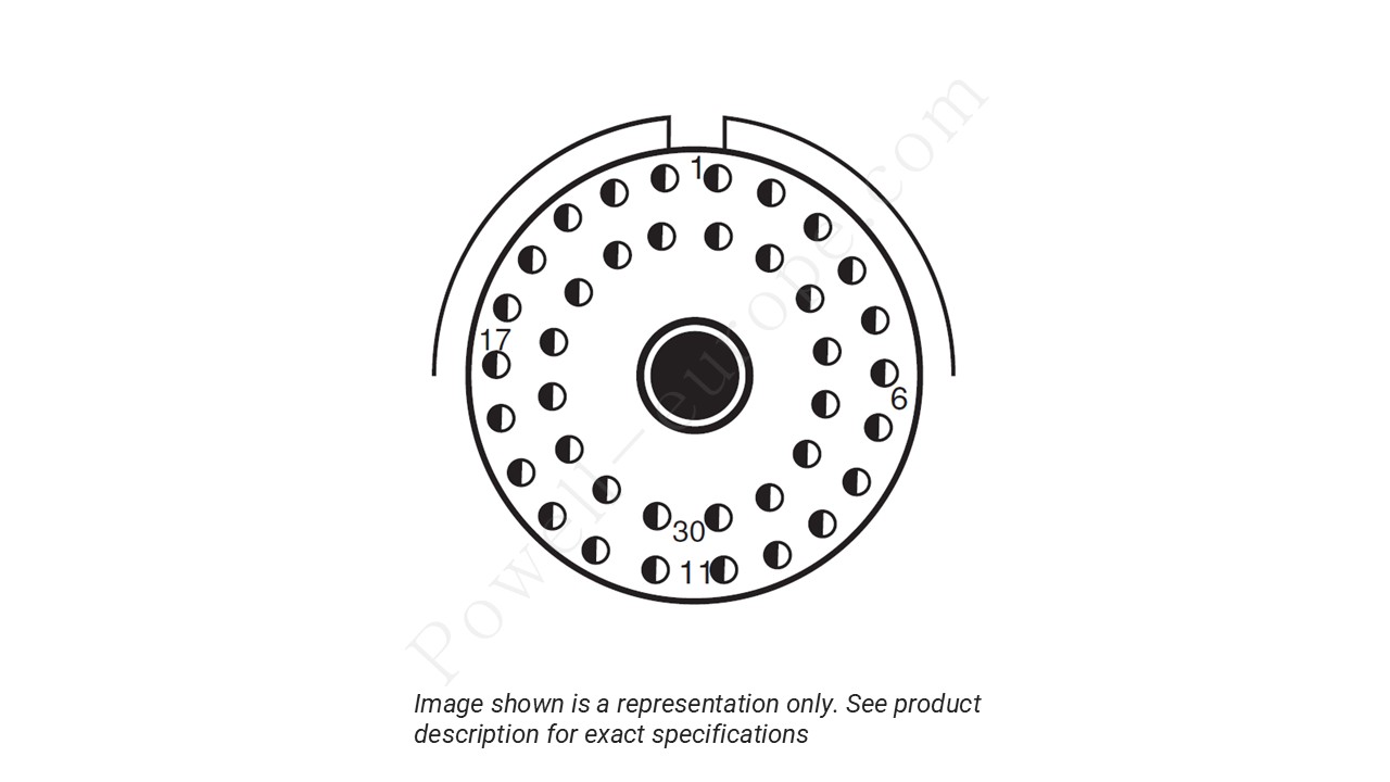 Image showing the insert arrangement and polarization of the Amphenol D38999/24FE2PA