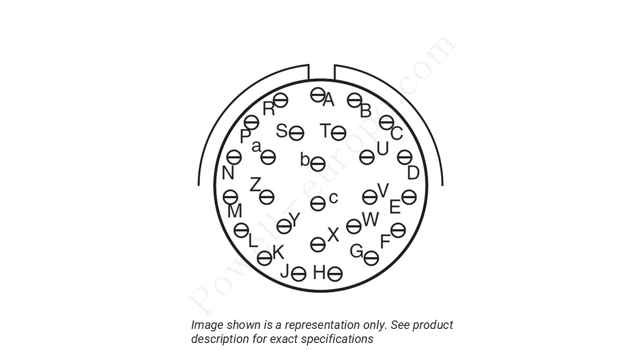 Image showing the insert arrangement and polarization of the Amphenol D38999/20TE35PN