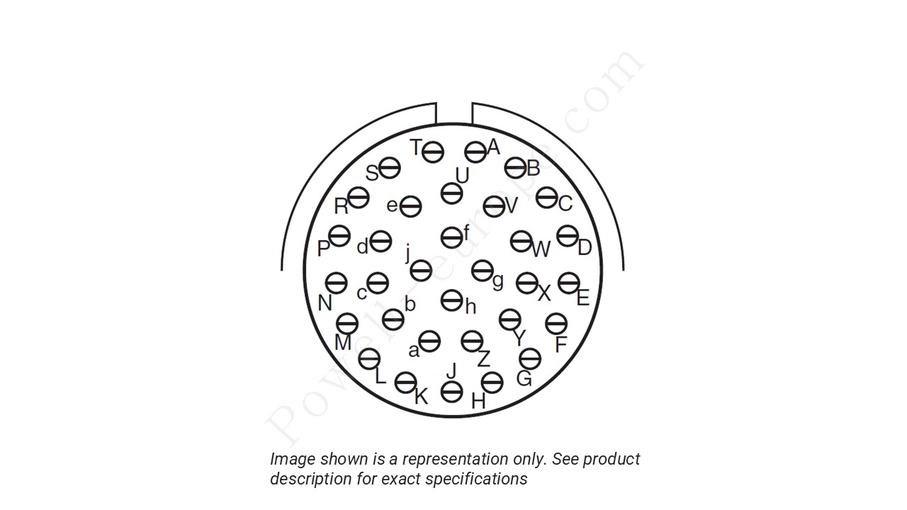 Image showing the insert arrangement and polarization of the Amphenol D38999/24TF32PN