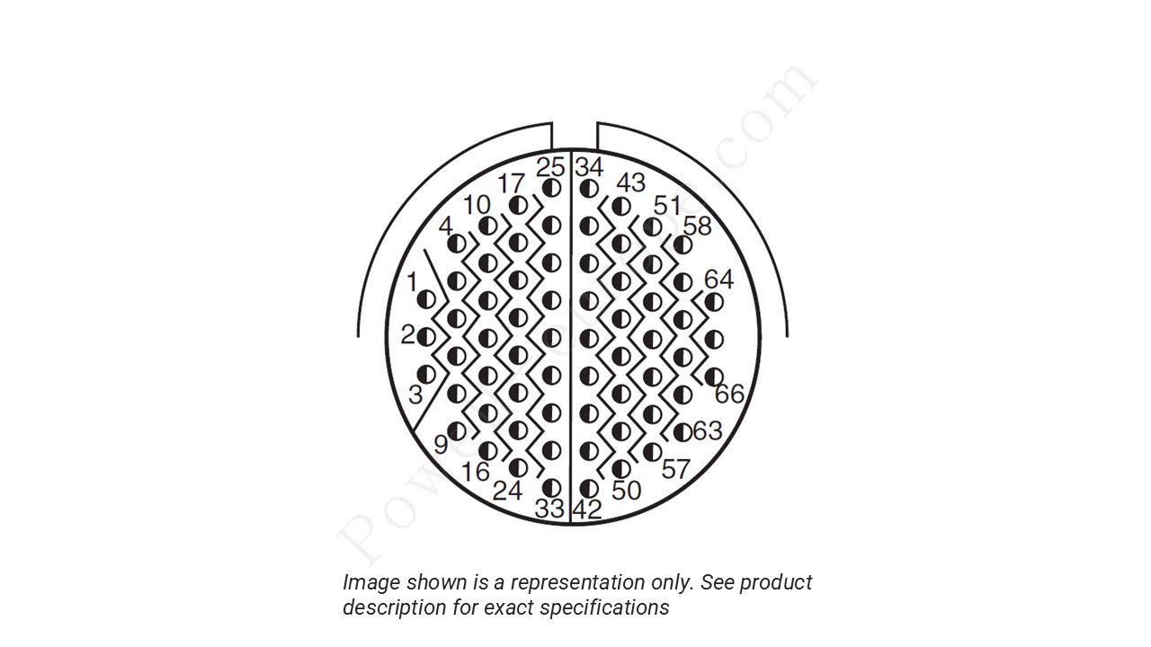Image showing the insert arrangement and polarization of the Amphenol D38999/24TF35PN