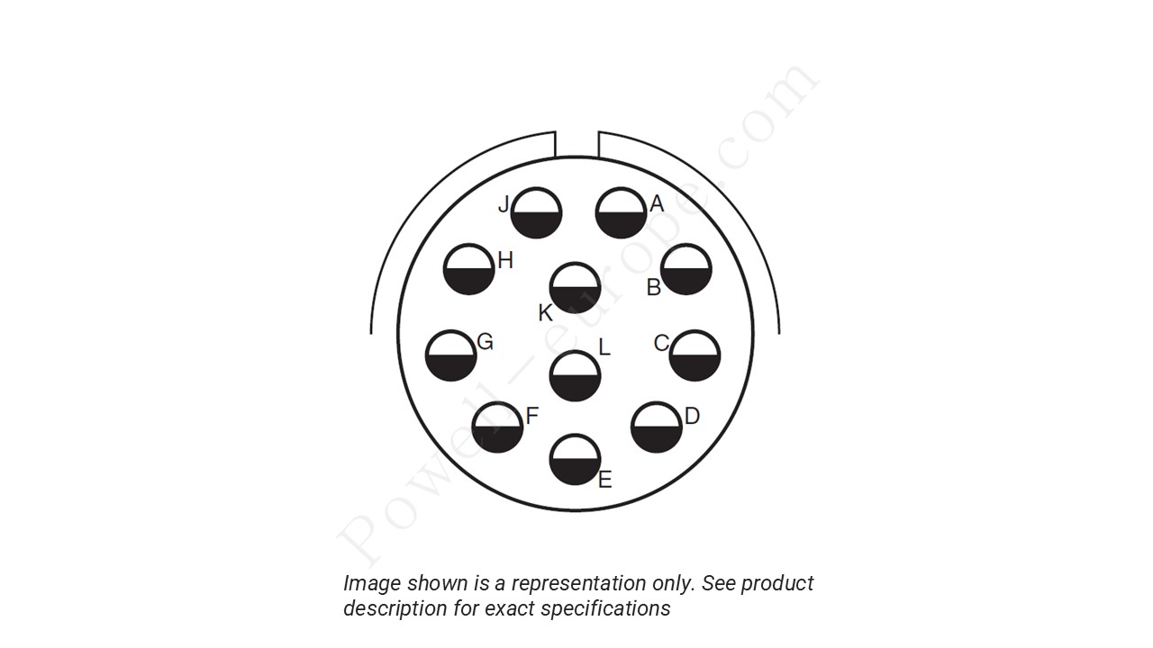 Image showing the insert arrangement and polarization of the Amphenol D38999/24TG11PB