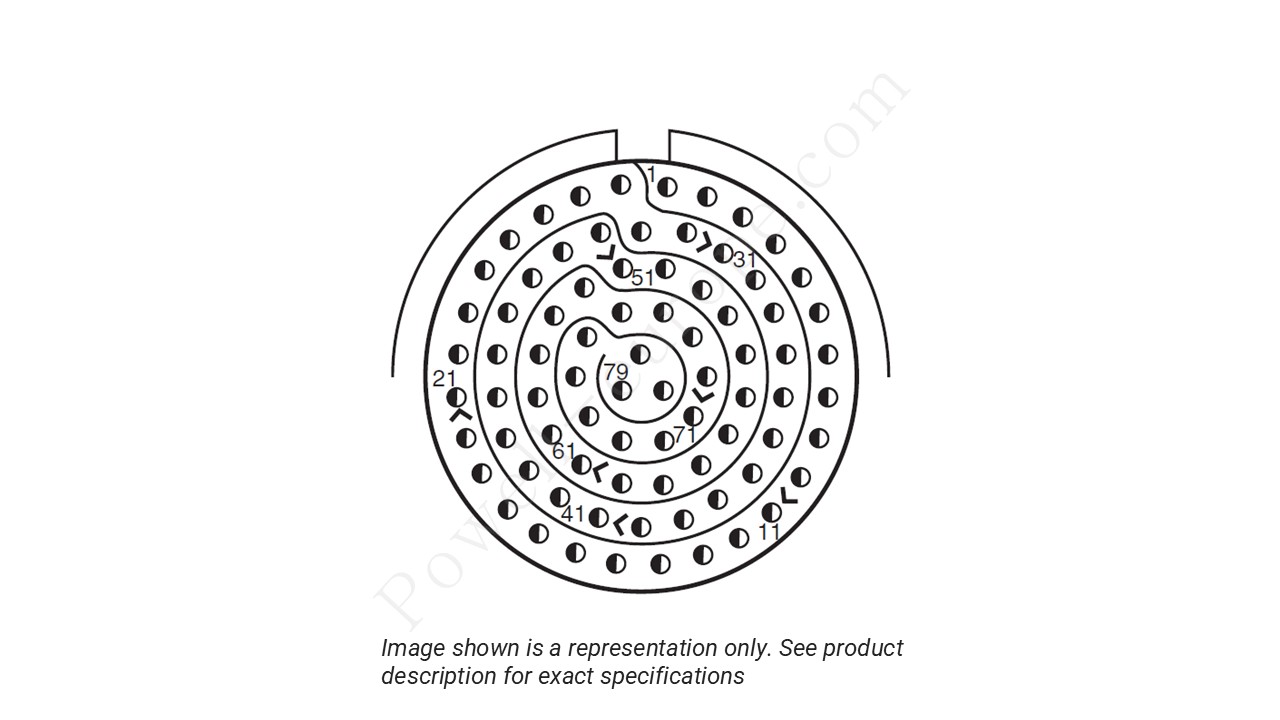 Image showing the insert arrangement and polarization of the Amphenol D38999/26TG35PA