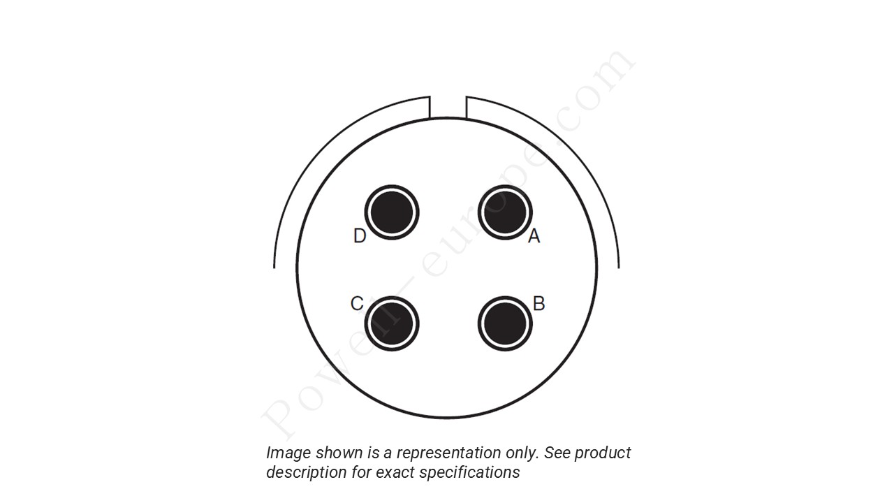 Image showing the insert arrangement and polarization of the Amphenol D38999/20TG75BN