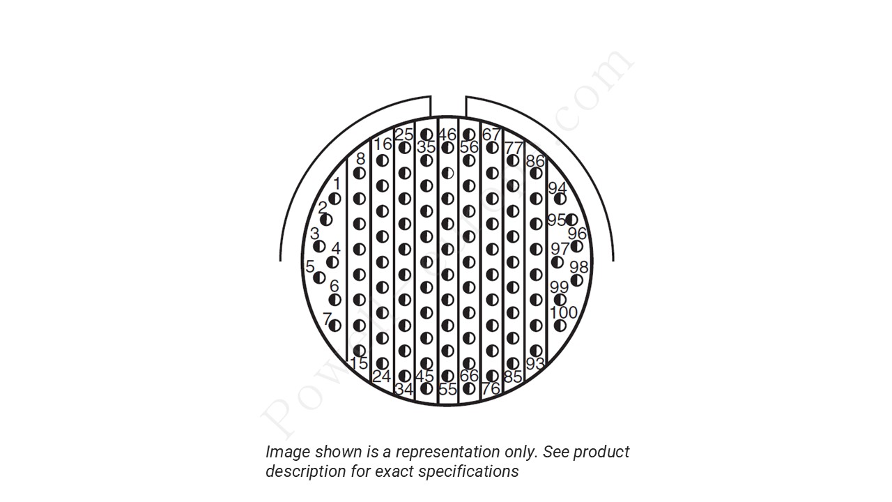 Image showing the insert arrangement and polarization of the Amphenol D38999/26TH35PA