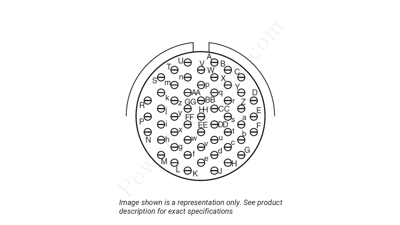 Image showing the insert arrangement and polarization of the Amphenol D38999/26TH55PN