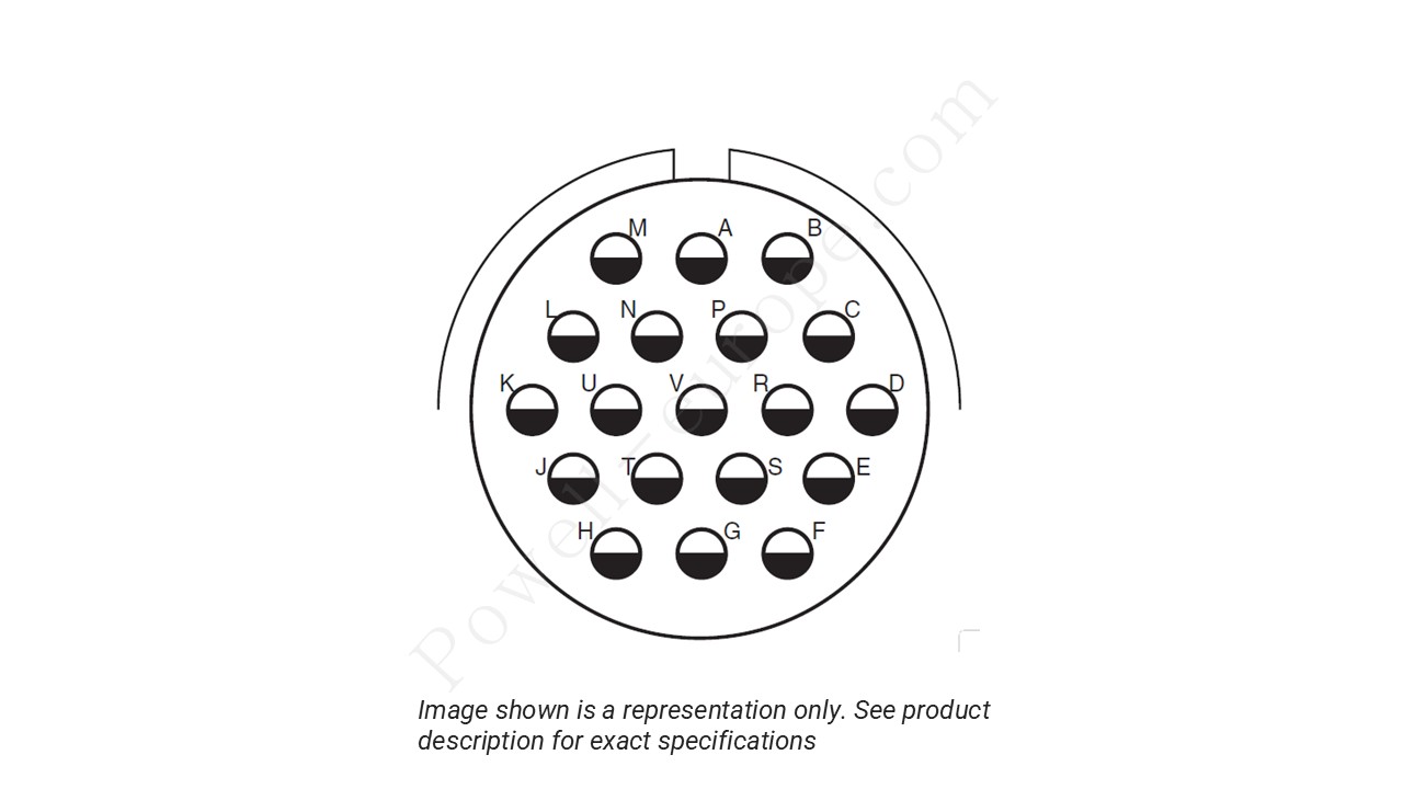 Image showing the insert arrangement and polarization of the Amphenol D38999/26TJ19PA