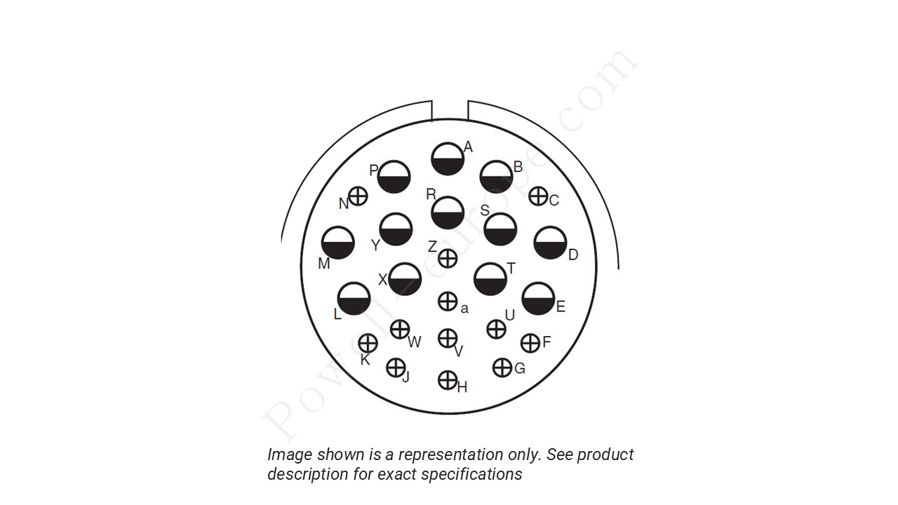 Image showing the insert arrangement and polarization of the Amphenol D38999/26TJ24PN