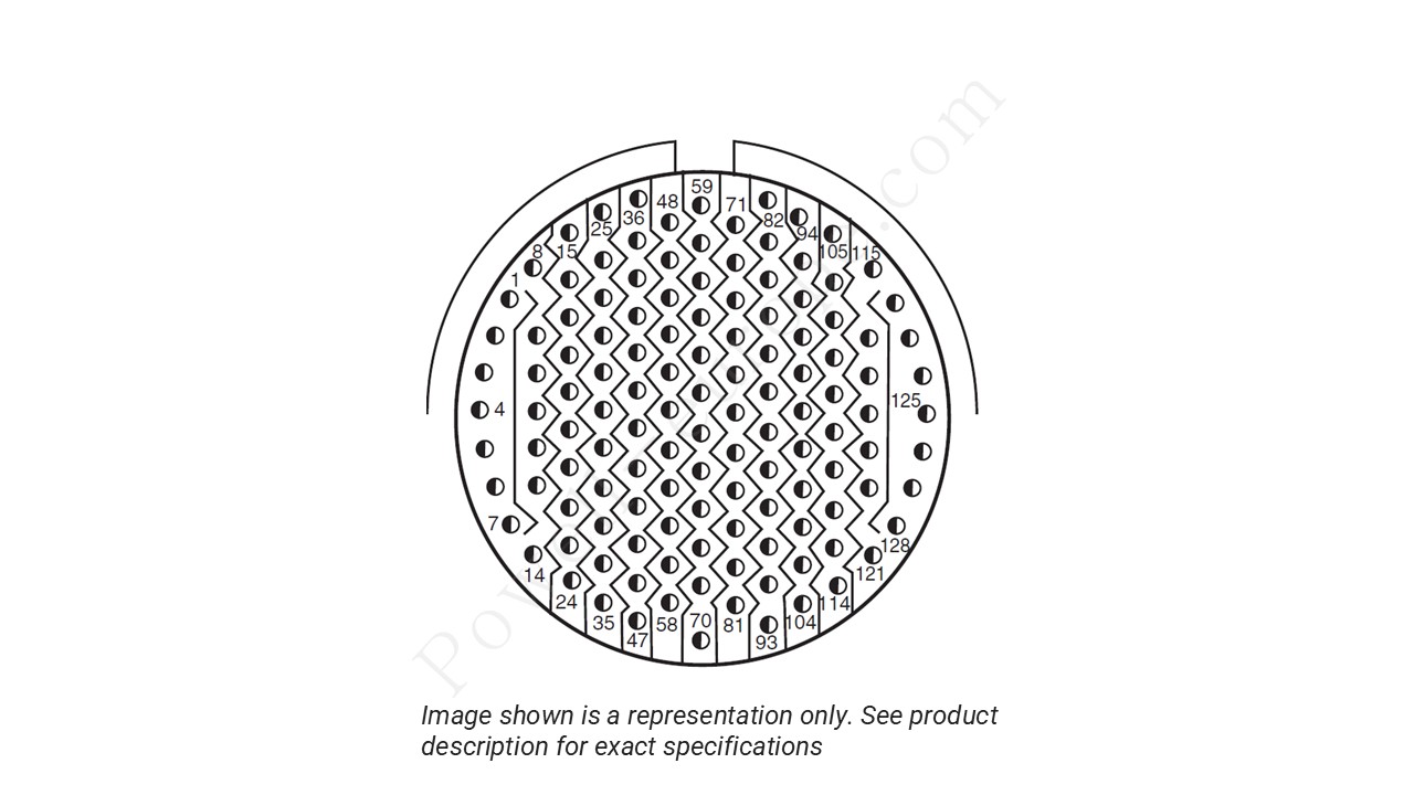 Image showing the insert arrangement and polarization of the Amphenol D38999/26TJ35PA