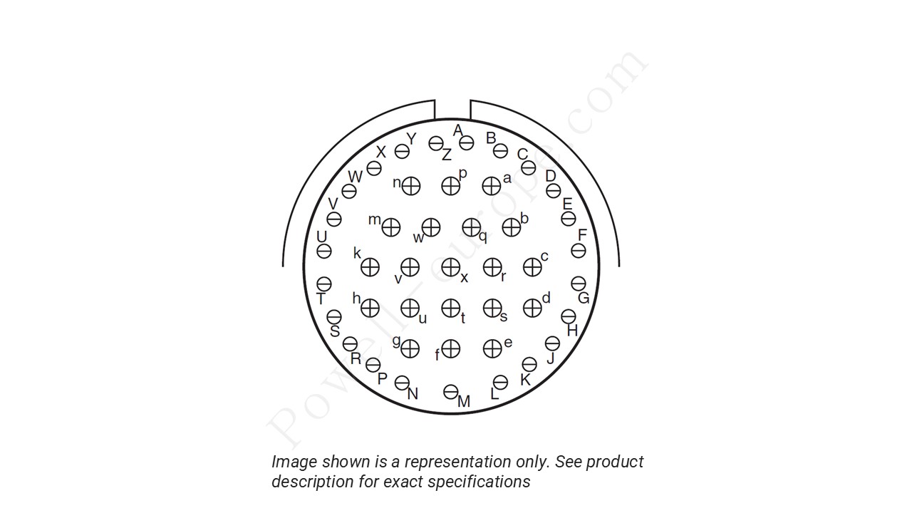 Image showing the insert arrangement and polarization of the Amphenol D38999/20TJ43SN