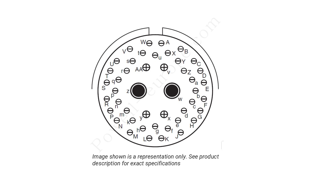 Image showing the insert arrangement and polarization of the Amphenol D38999/20MJ90PN