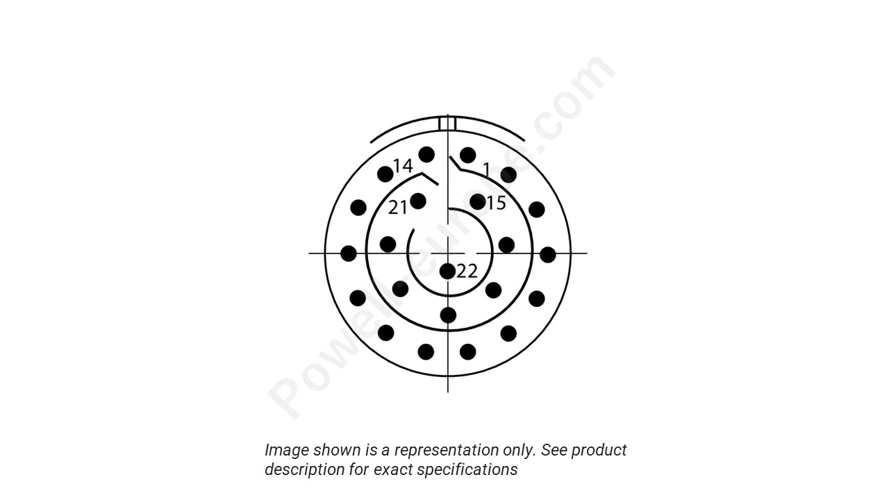 Image showing the insert arrangement and polarization of the Conesys D38999/26ZC35AN