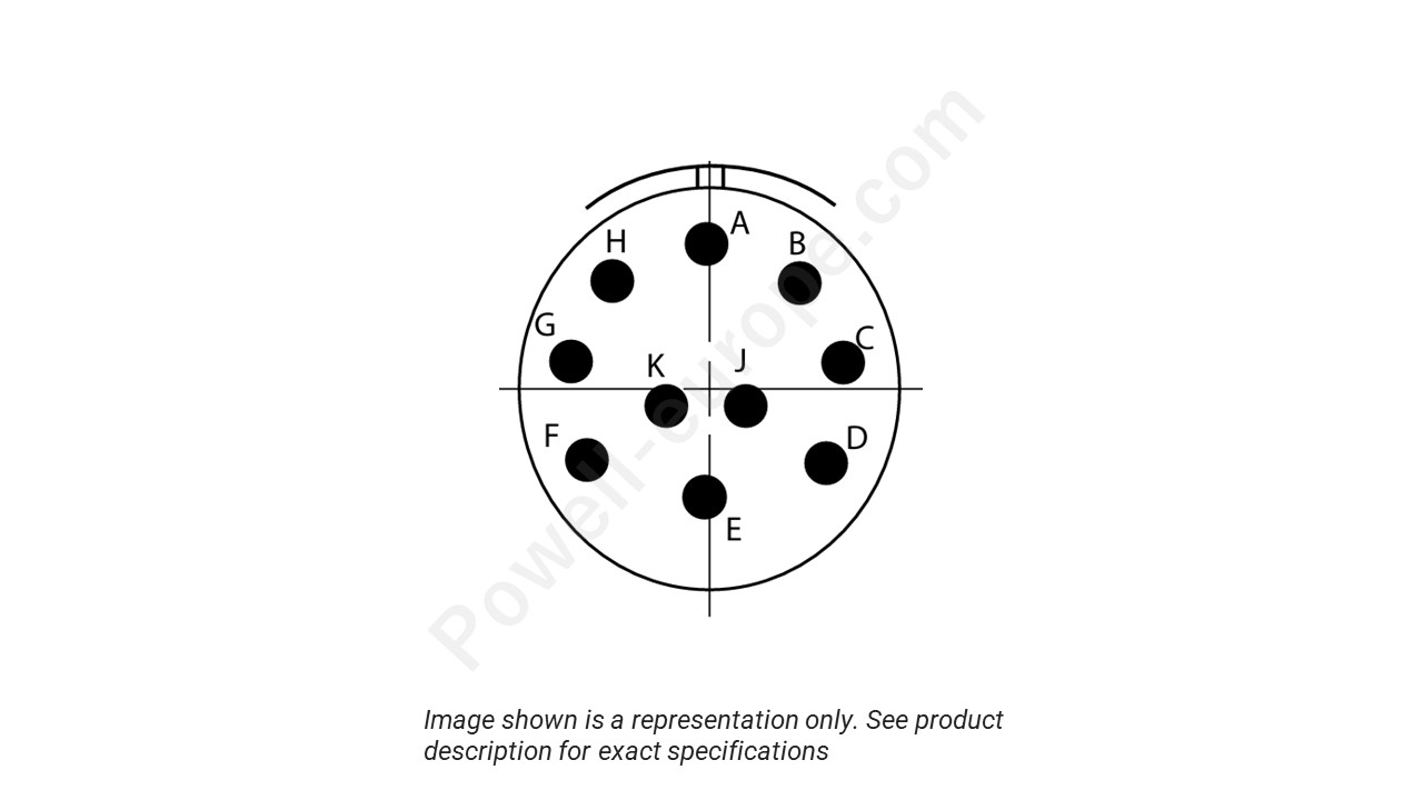 Image showing the insert arrangement and polarization of the Conesys D38999/26ZC98AA