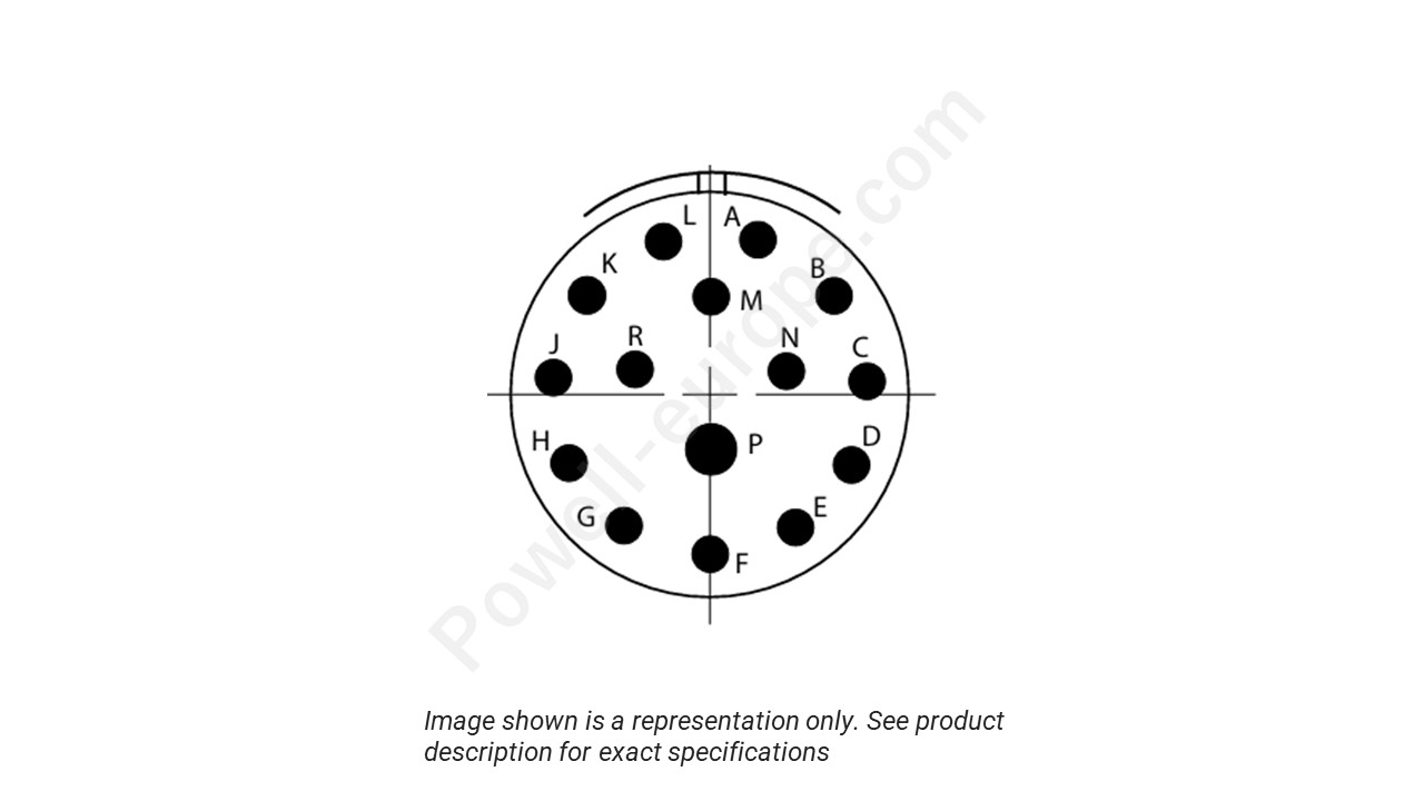 Image showing the insert arrangement and polarization of the Conesys D38999/26ZD15AN