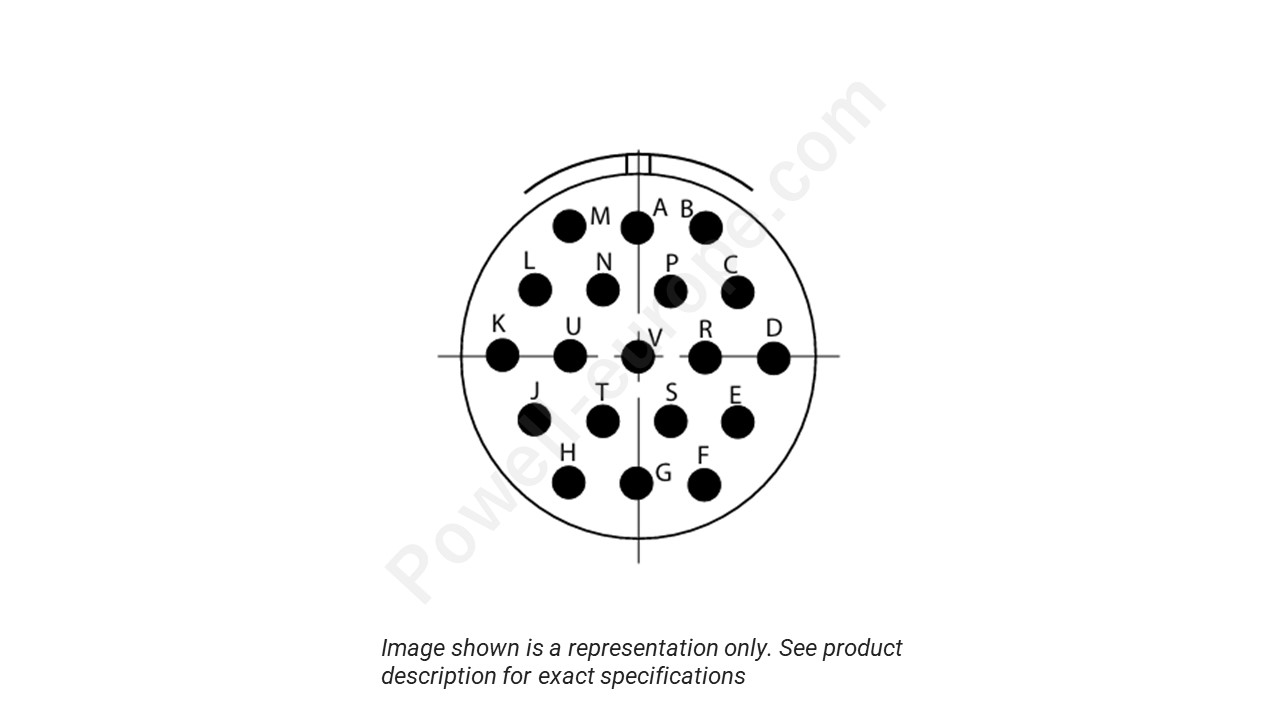 Image showing the insert arrangement and polarization of the Conesys D38999/26ZD19AN