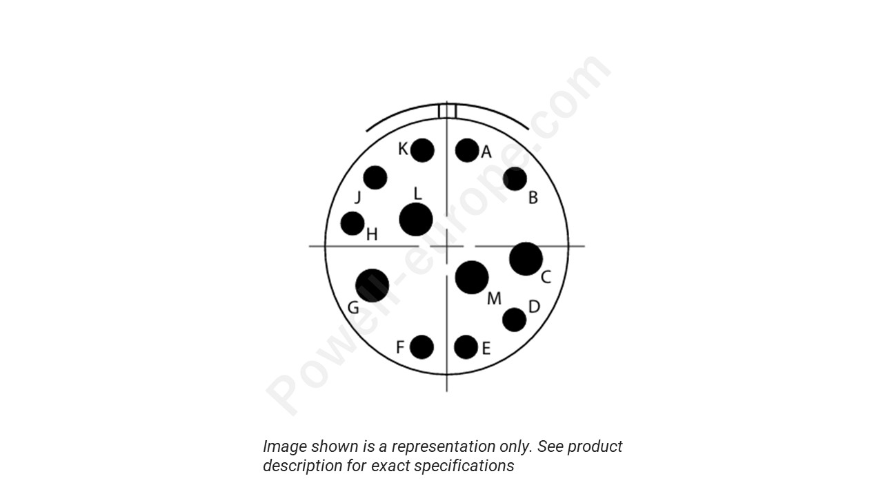 Image showing the insert arrangement and polarization of the Conesys D38999/26ZD97AN