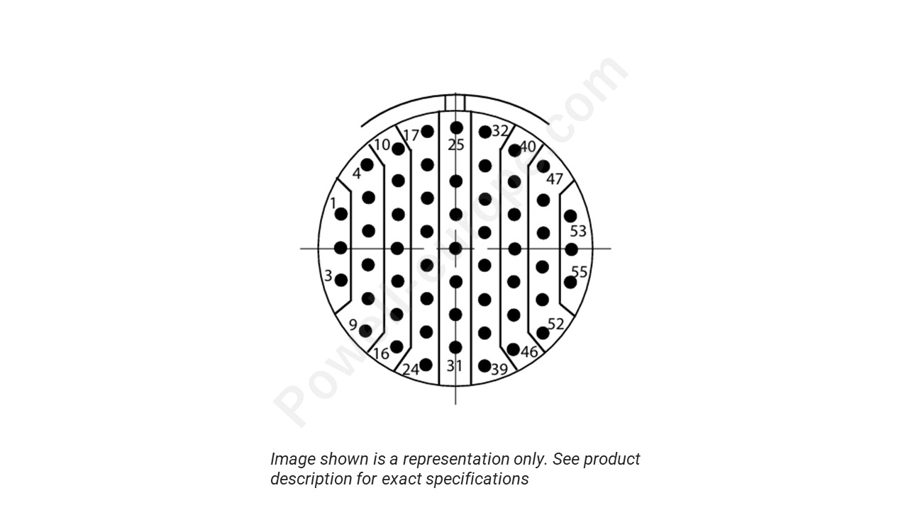 Image showing the insert arrangement and polarization of the Conesys D38999/24ZE35AN