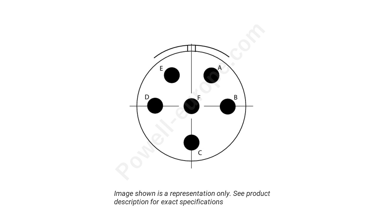 Image showing the insert arrangement and polarization of the Conesys D38999/26ZE6AN