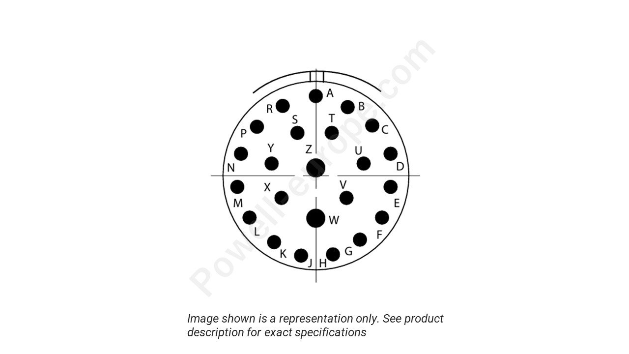 Image showing the insert arrangement and polarization of the Conesys D38999/26ZE99AA