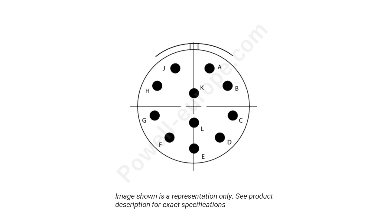 Image showing the insert arrangement and polarization of the Conesys D38999/26ZF11AN