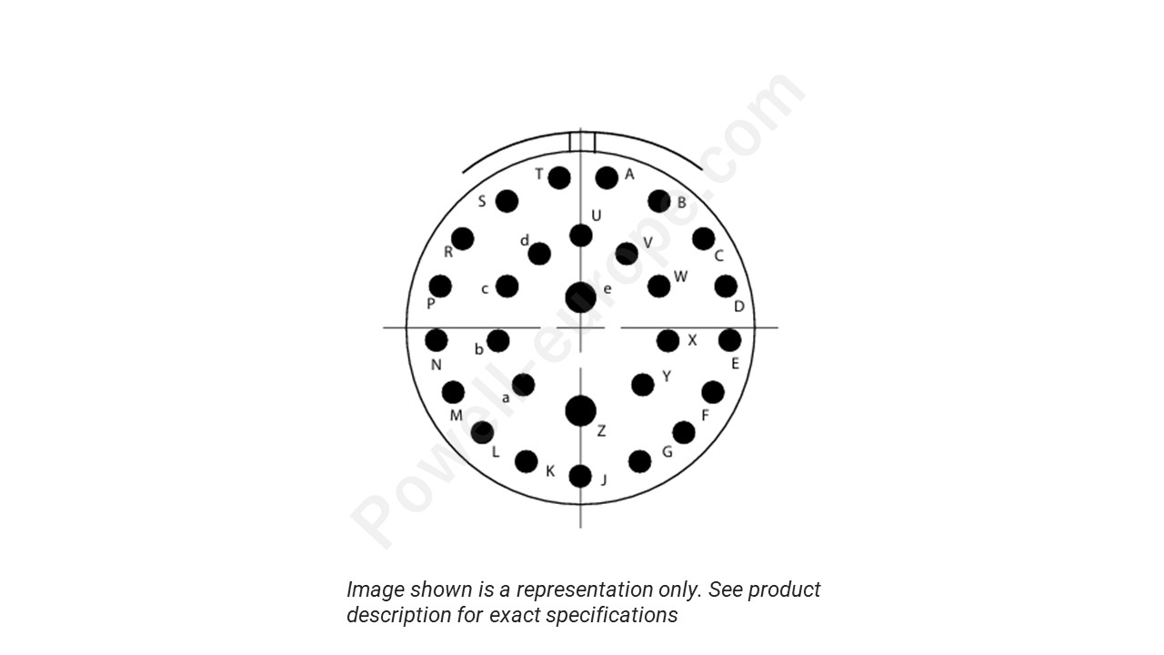 Image showing the insert arrangement and polarization of the Conesys D38999/26ZF28AN