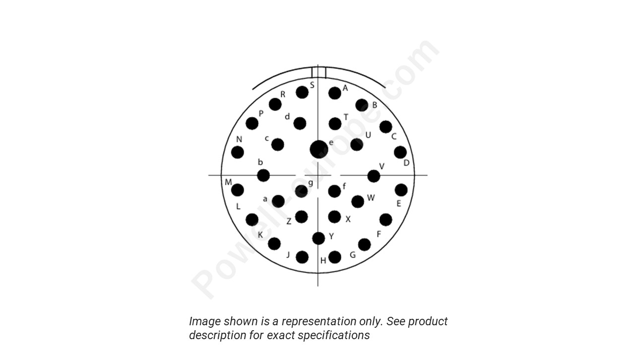 Image showing the insert arrangement and polarization of the Conesys D38999/26ZF30AA