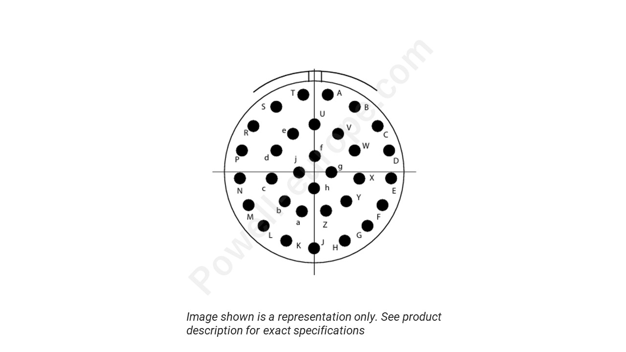 Image showing the insert arrangement and polarization of the Conesys D38999/26ZF32AN