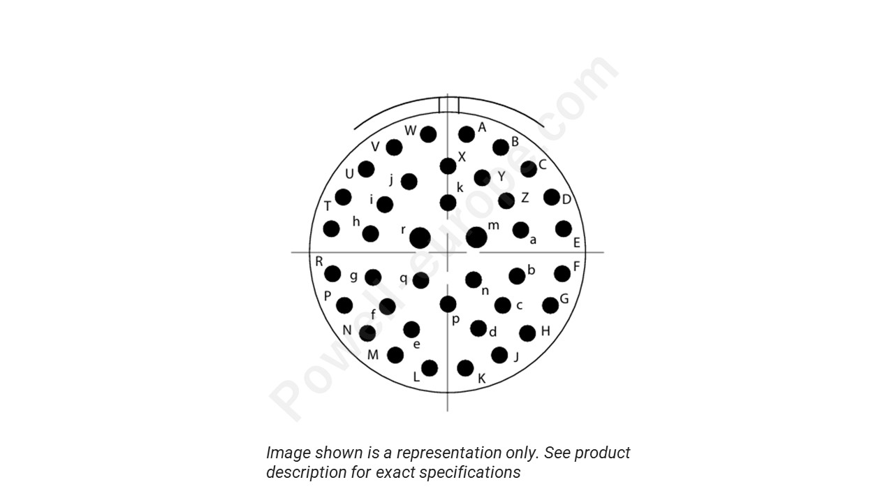 Image showing the insert arrangement and polarization of the Conesys D38999/26ZG39AN