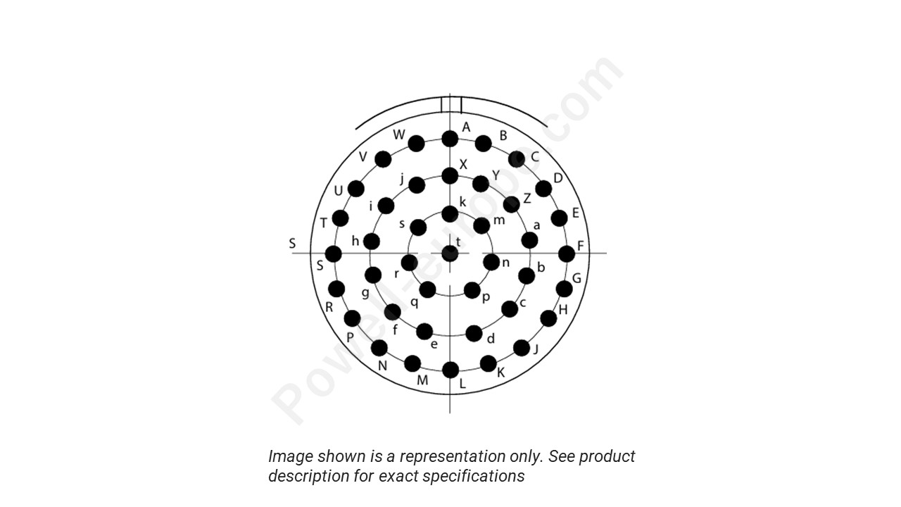 Image showing the insert arrangement and polarization of the Conesys D38999/26ZG41AN