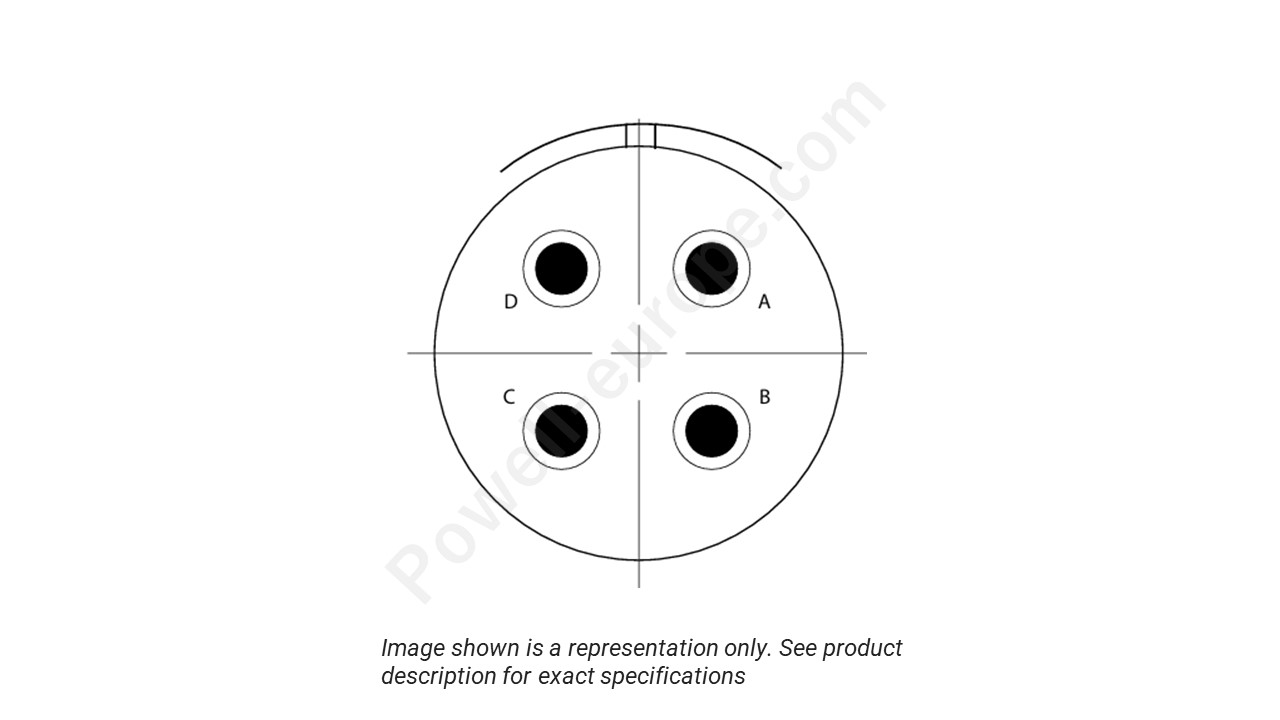 Image showing the insert arrangement and polarization of the Conesys D38999/26ZG75AN