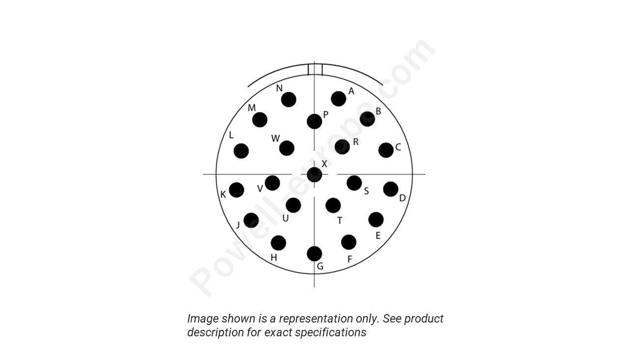 Image showing the insert arrangement and polarization of the Conesys D38999/26ZH21AA