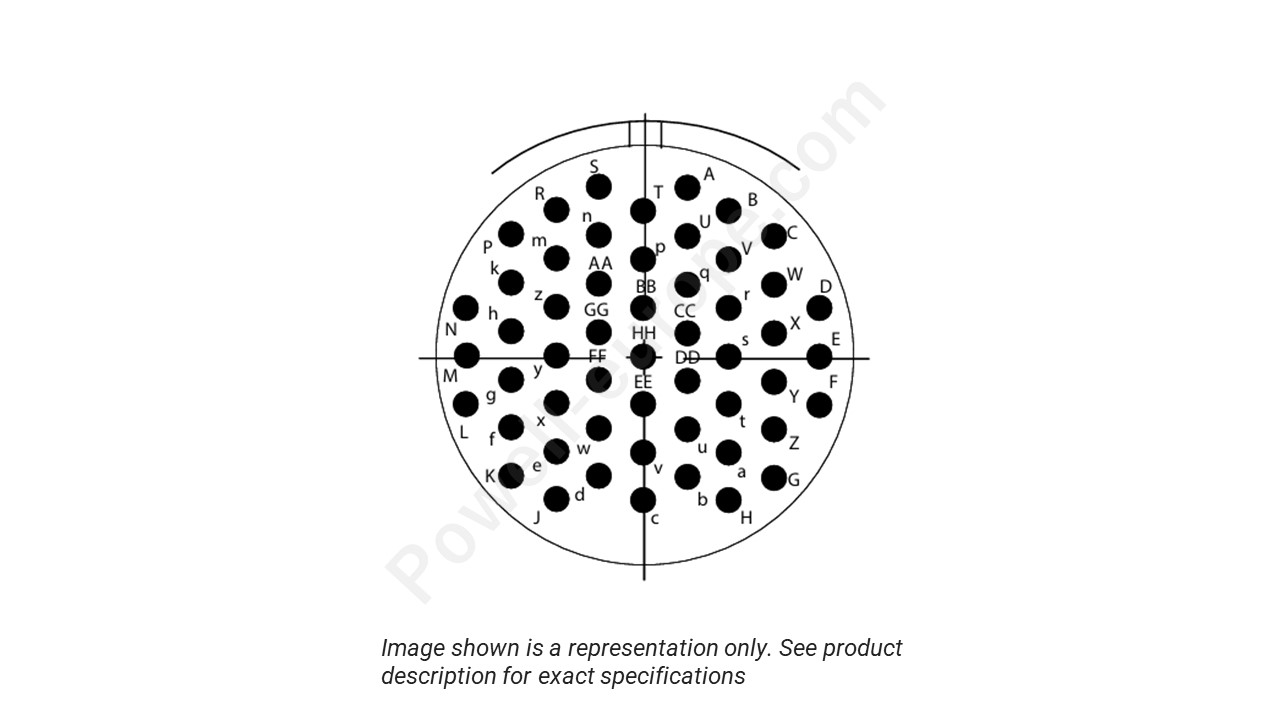 Image showing the insert arrangement and polarization of the Conesys D38999/26ZH53AN