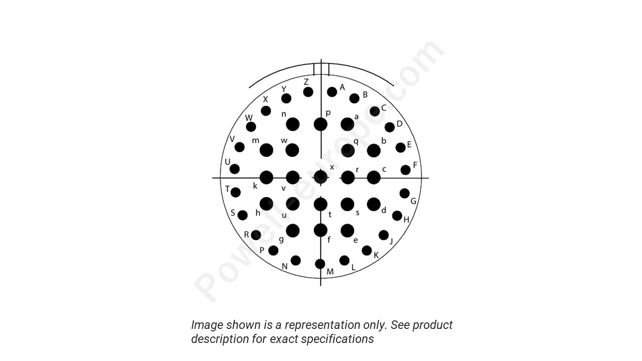 Image showing the insert arrangement and polarization of the Conesys D38999/26ZJ43AN