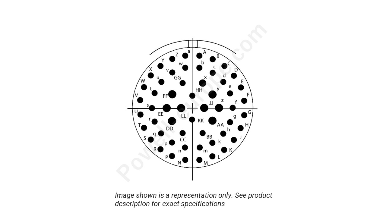 Image showing the insert arrangement and polarization of the Conesys D38999/26ZJ4AN