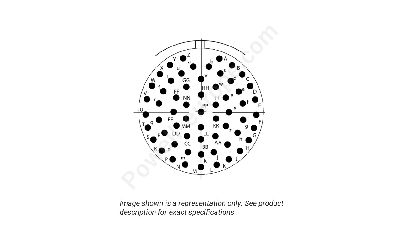 Image showing the insert arrangement and polarization of the Conesys D38999/26ZJ61AA