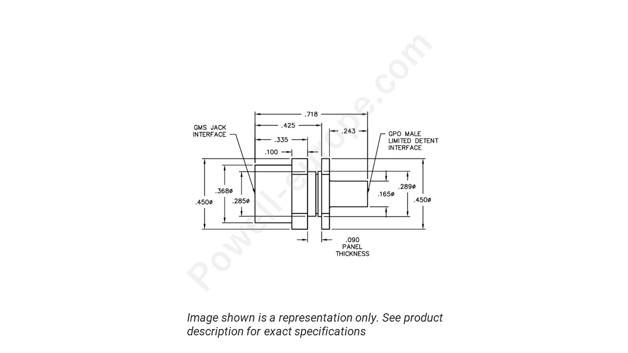 Image showing an extract of the 2D drawing of the Corning Gilbert 00118-119-3-LD