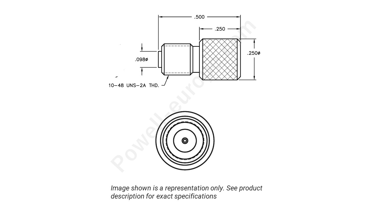 Image showing an extract of the 2D drawing of the Corning Gilbert A090-A99-01