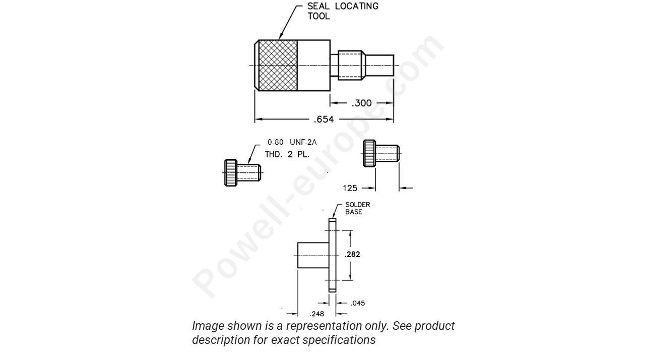 Image showing an extract of the 2D drawing of the Corning Gilbert A090-A99-10