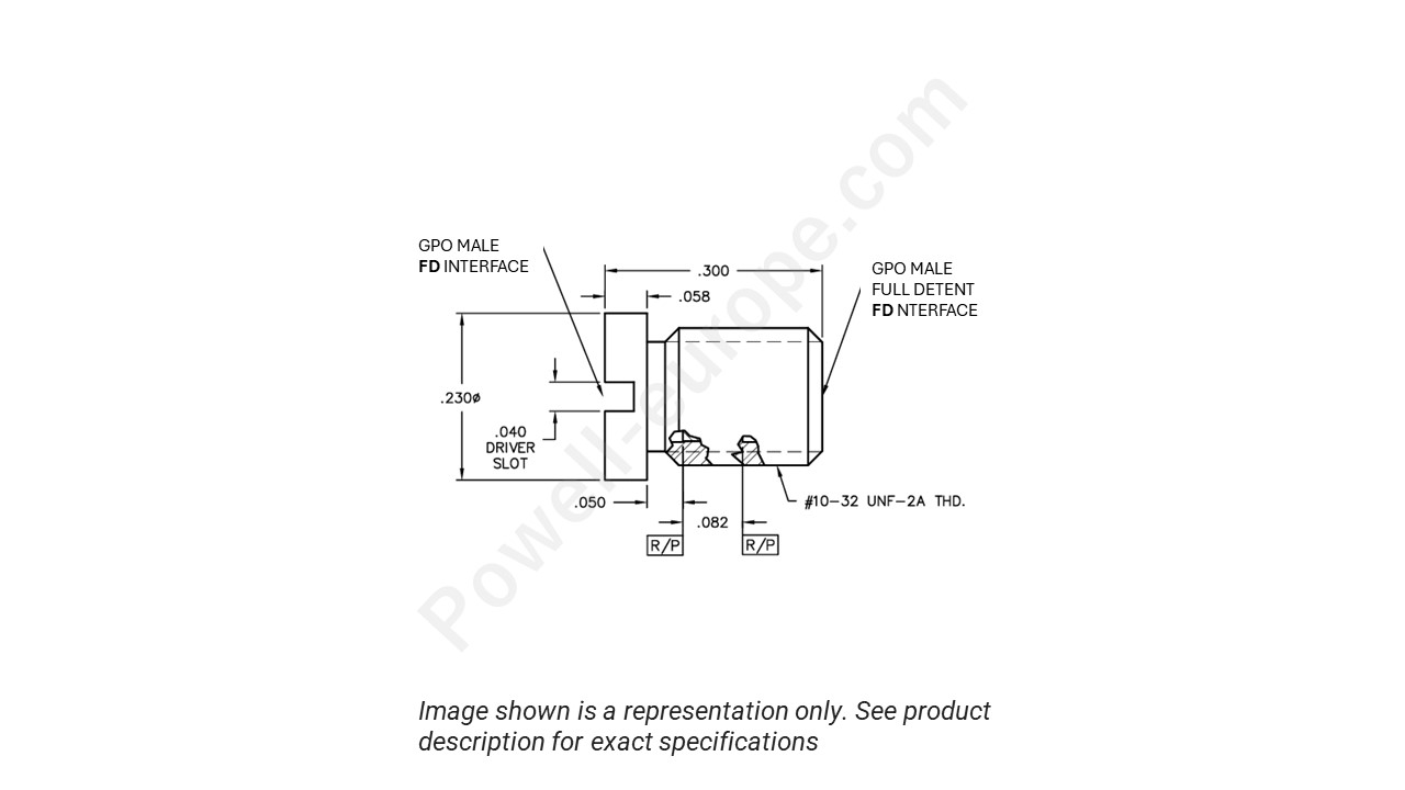 Image showing an extract of the 2D drawing of the Corning Gilbert A3A3-0539-01