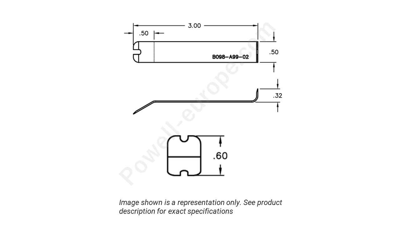 Image showing an extract of the 2D drawing of the Corning Gilbert B098-A99-02