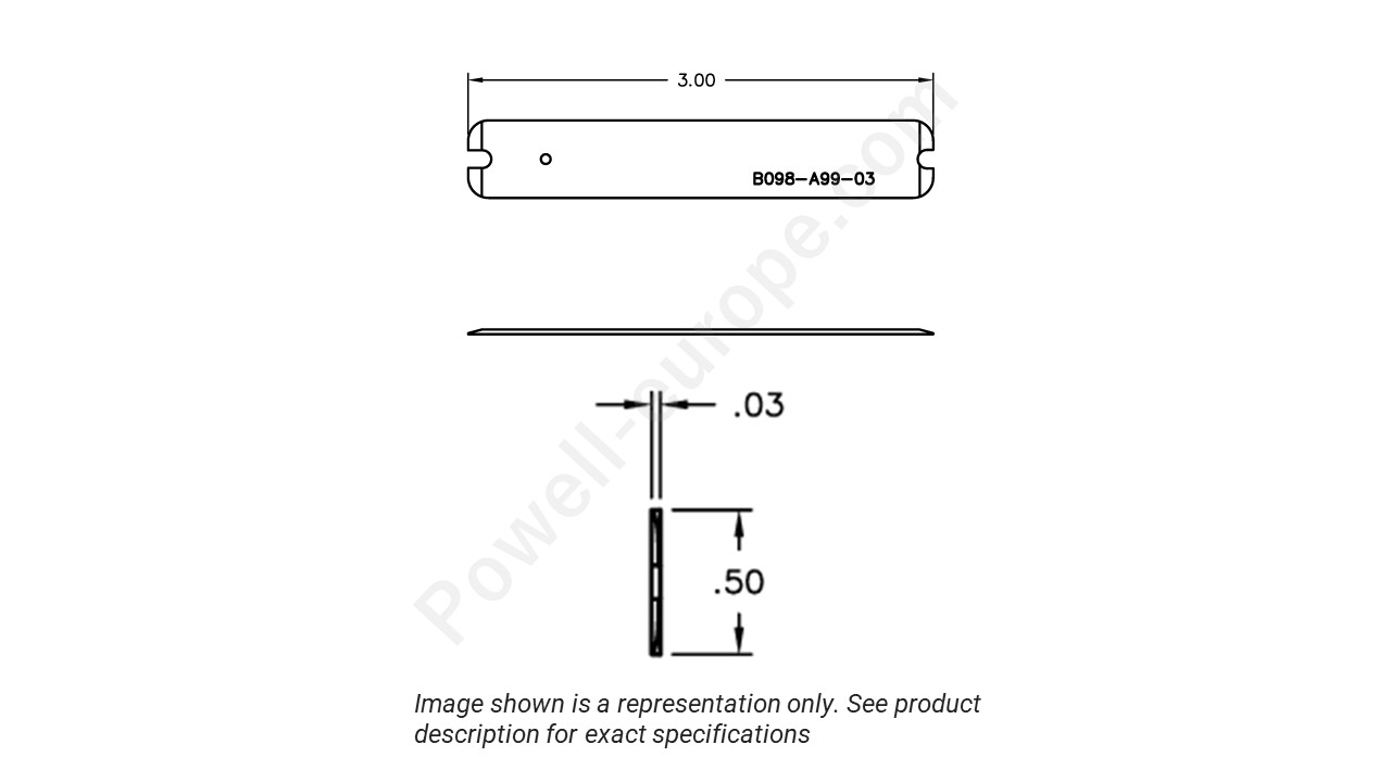 Image showing an extract of the 2D drawing of the Corning Gilbert B098-A99-03