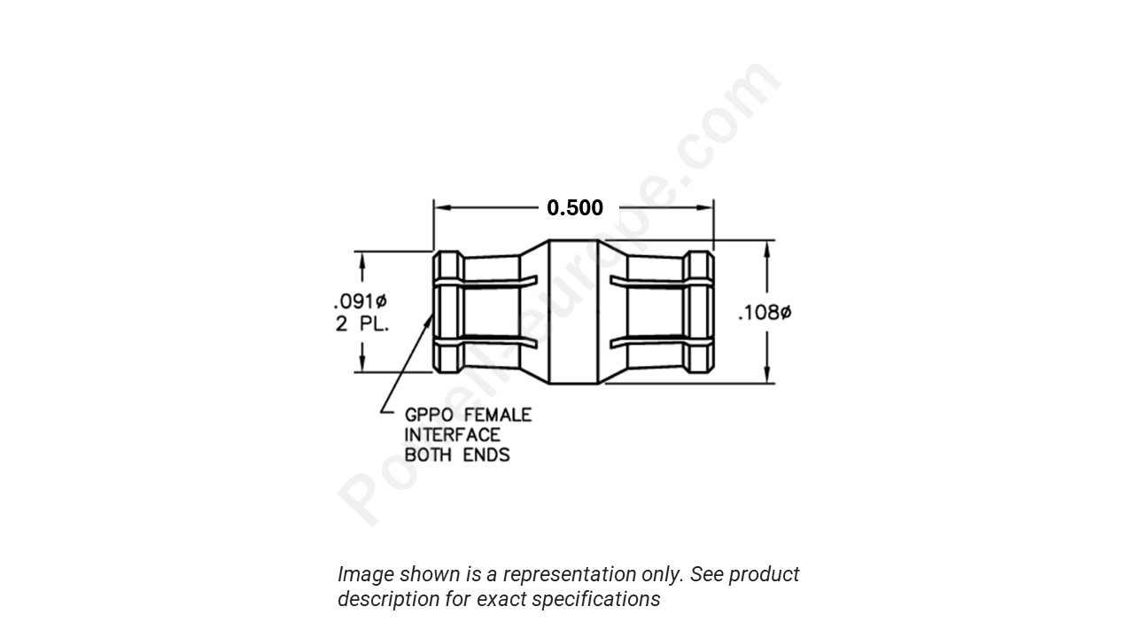 Image showing an extract of the 2D drawing of the Corning Gilbert B1B1-0001-02
