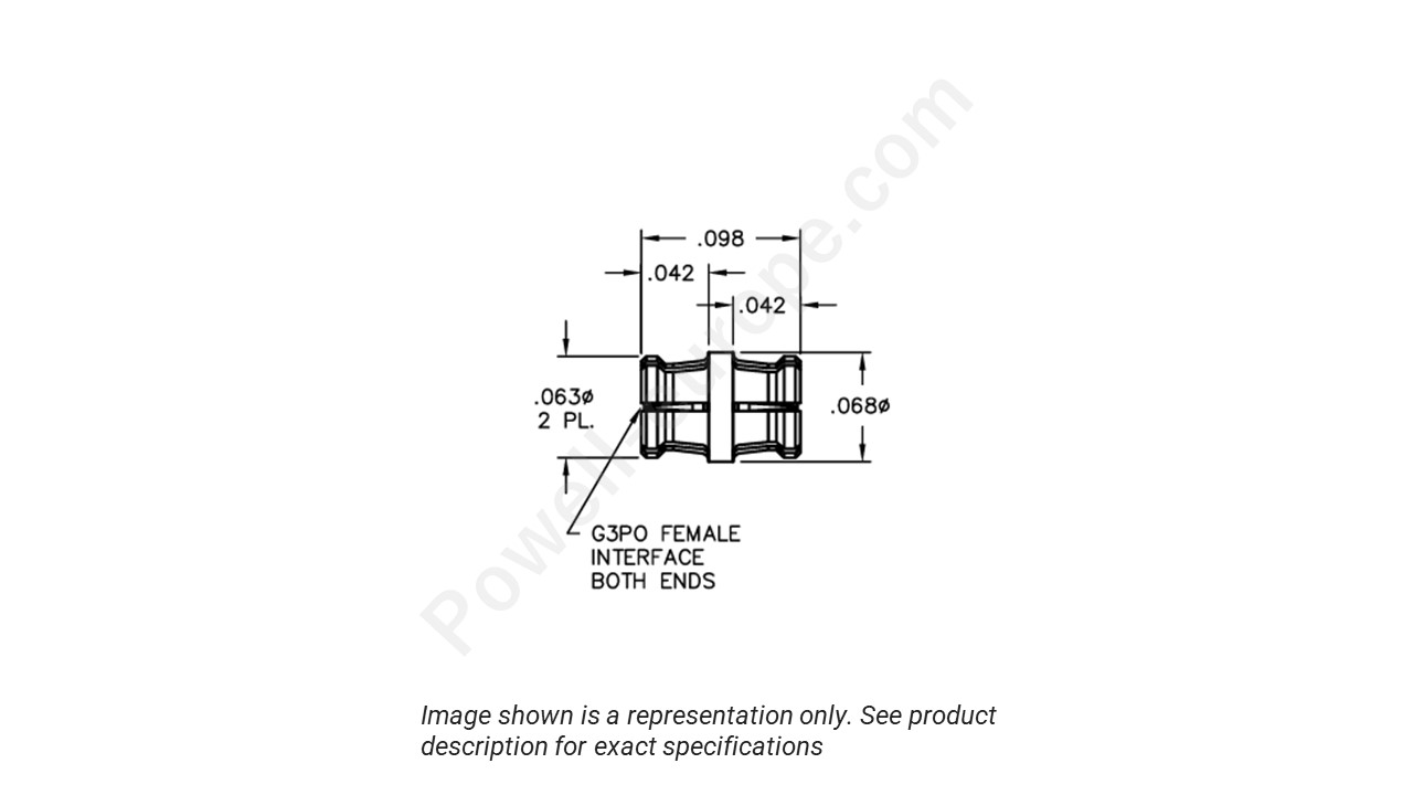 Image showing an extract of the 2D drawing of the Corning Gilbert R1R1-0001-01