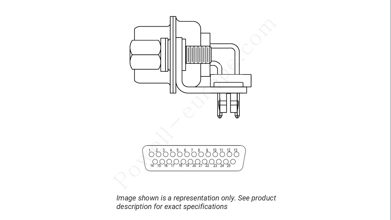 Image showing the insert arrangement and polarization of the Positronic MD25M5R8000/AA