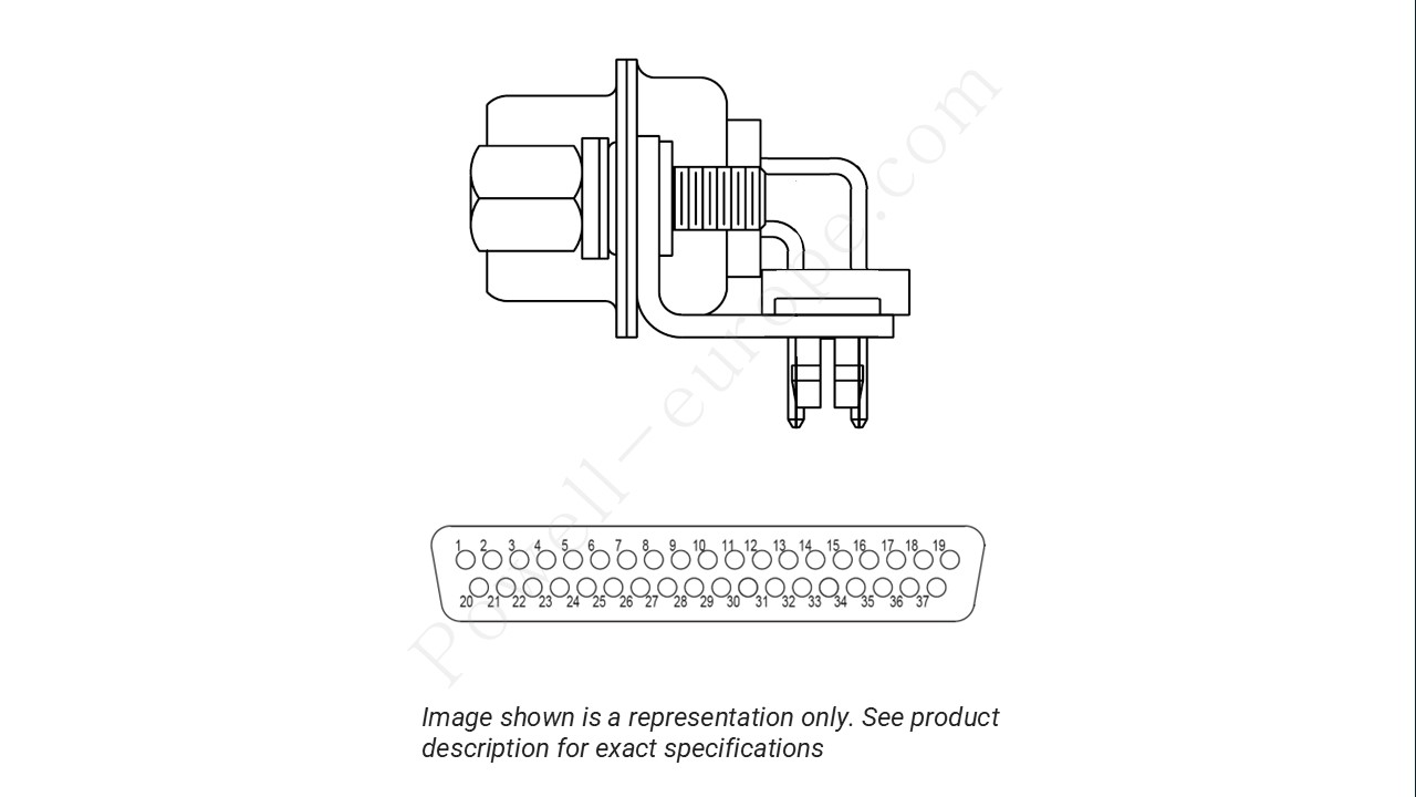Image showing the insert arrangement and polarization of the Positronic MD37M5R600S/AA
