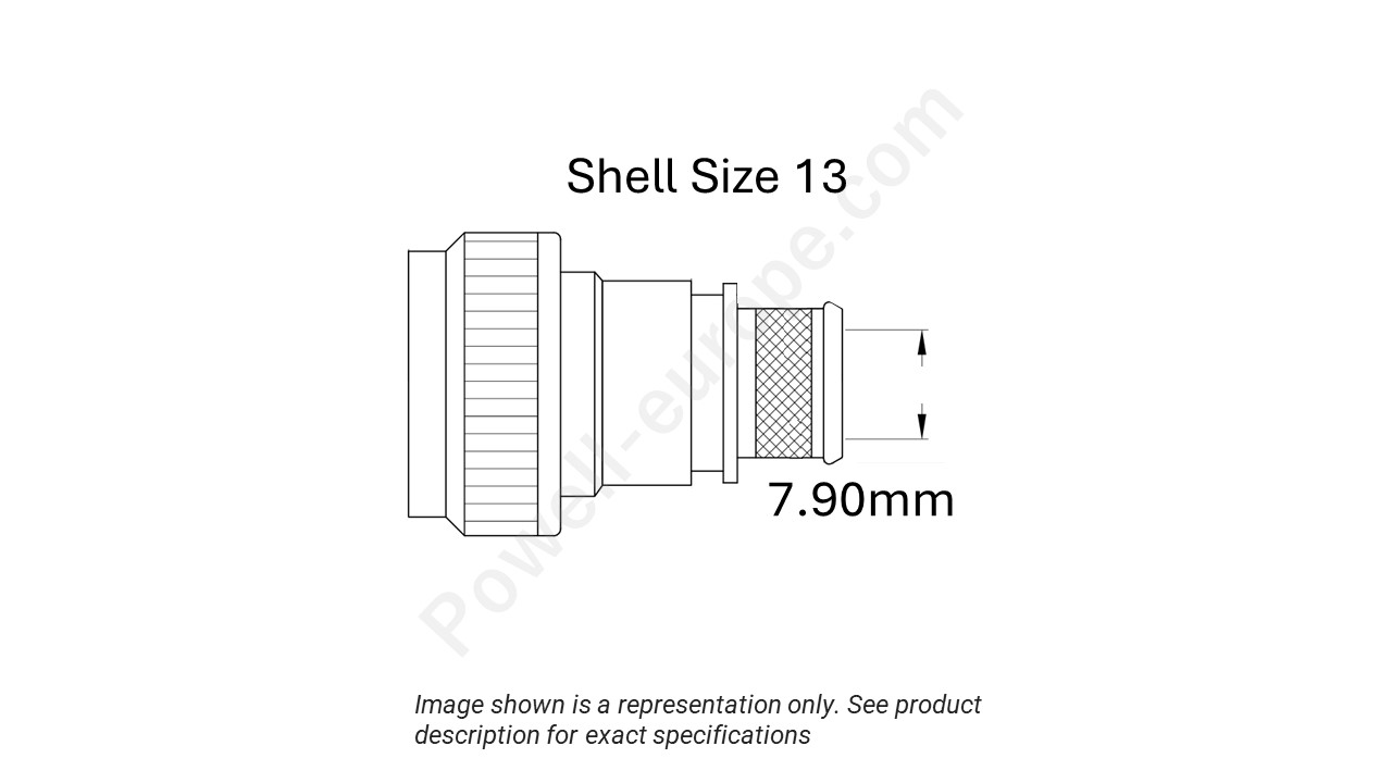 Image showing the shell size and cable insert diameter of the SPI M85049/88-13W02